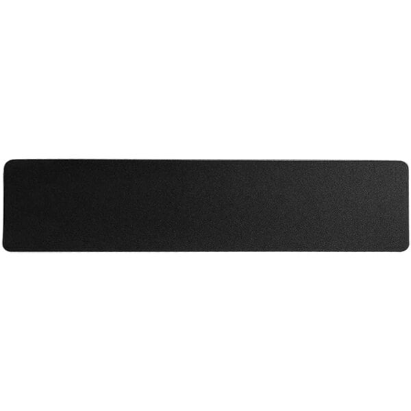 A rectangular black object with a white background.