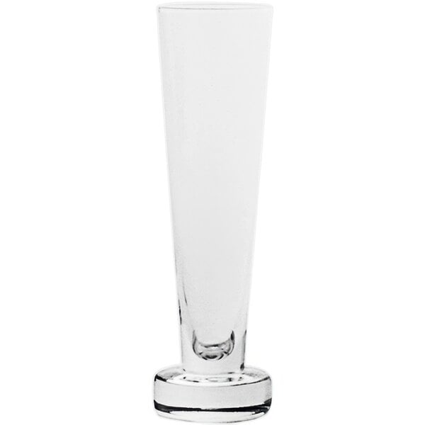 A clear Fortessa Basics Temptationz flute glass with a small base.