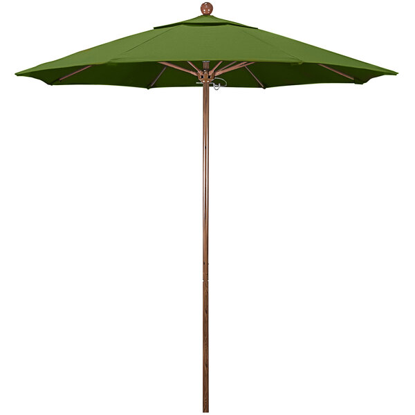 A green California Umbrella on an American Oak pole.