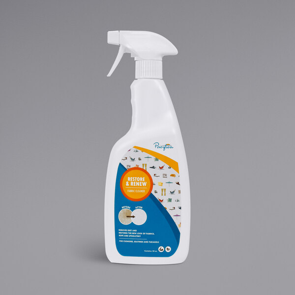 A white spray bottle of California Umbrella Pacifica Fabric Cleaner with a white label.