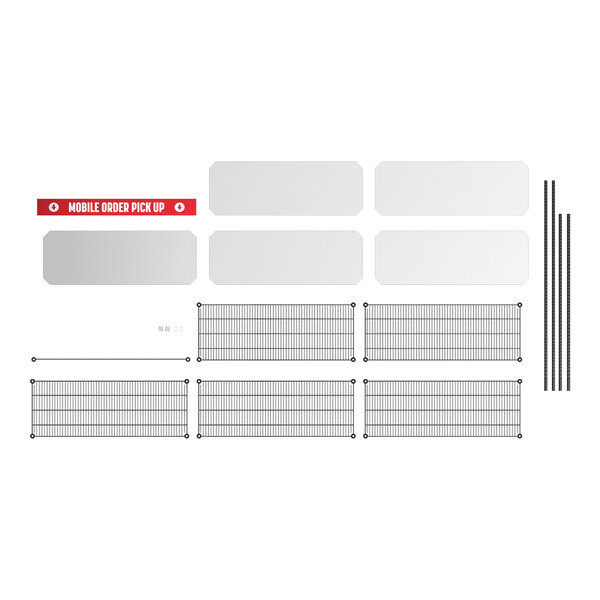Regency NSF Black Epoxy Take-Out Shelving Station with 5 Shelves and PVC Shelf Mat Overlay - 18" x 48" x 64"
