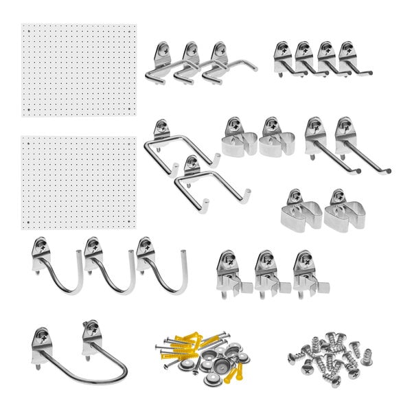 Two white Triton DuraBoards with metal hooks and screws.