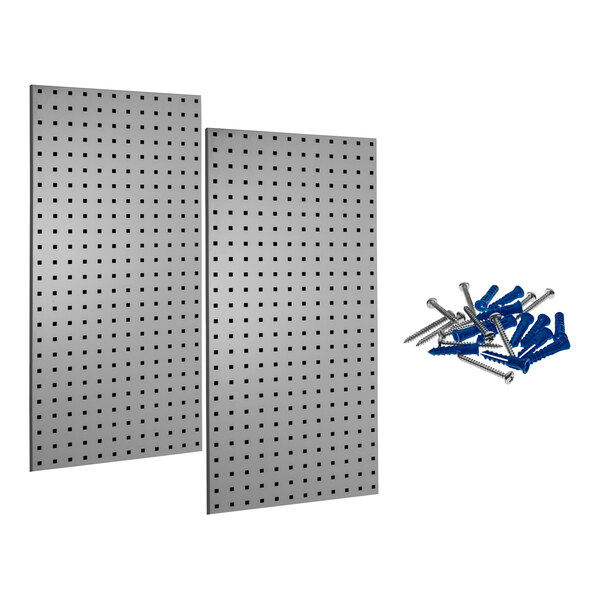 Two gray steel Triton LocBoards with screws and nuts.