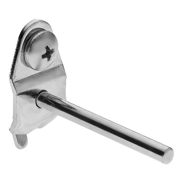 A close-up of a Triton DuraHook metal rod with a screw on a white background.