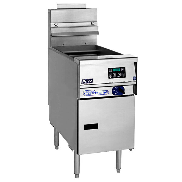 A Pitco Solstice Supreme liquid propane pasta cooker on a counter.