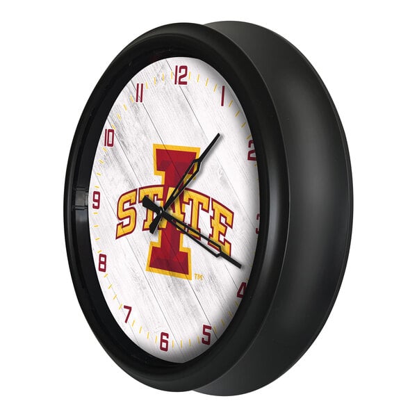 Holland Bar Stool 14" Iowa State University Indoor / Outdoor LED Wall Clock