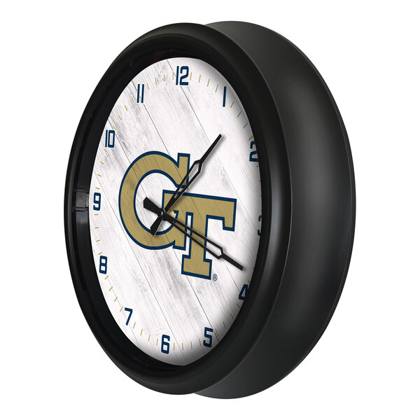 Holland Bar Stool 14" Georgia Tech Indoor / Outdoor LED Wall Clock