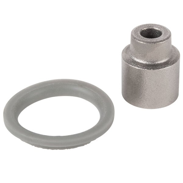 A Robot Coupe Bell Cover Assembly with a grey gasket on a white background.