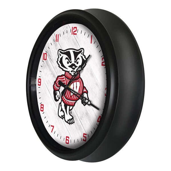 Holland Bar Stool 14" University of Wisconsin (Badger) Indoor / Outdoor LED Wall Clock