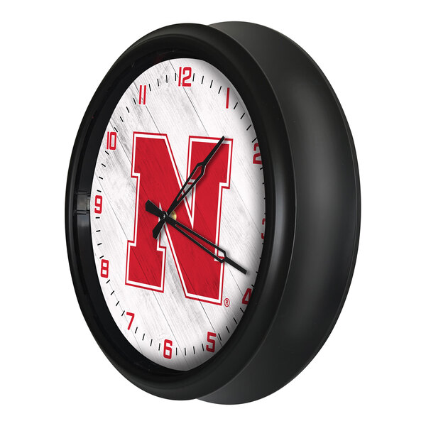 Holland Bar Stool 14" University of Nebraska Indoor / Outdoor LED Wall Clock