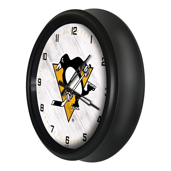 Holland Bar Stool 14" Pittsburgh Penguins Indoor / Outdoor LED Wall Clock