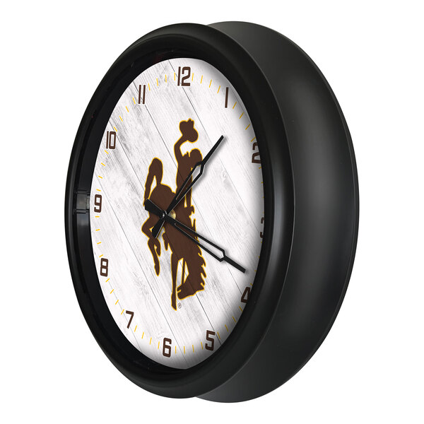 Holland Bar Stool 14" University of Wyoming Indoor / Outdoor LED Wall Clock