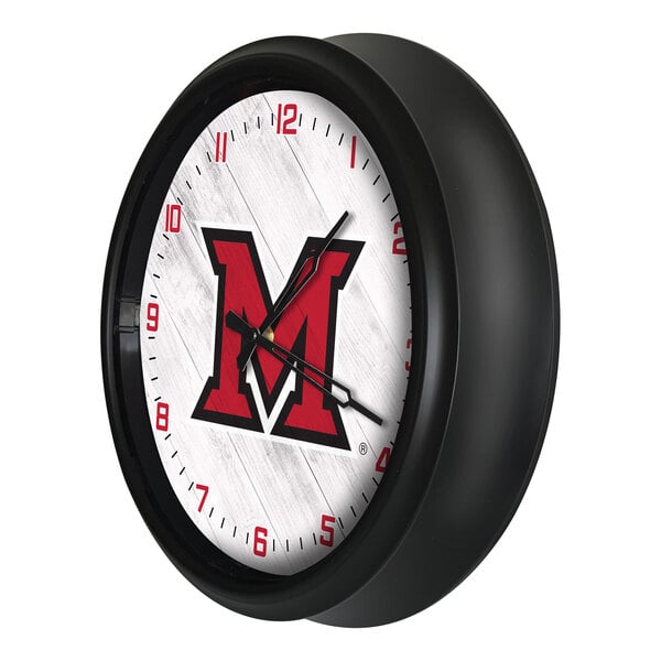 Holland Bar Stool 14" Miami University (OH) Indoor / Outdoor LED Wall Clock