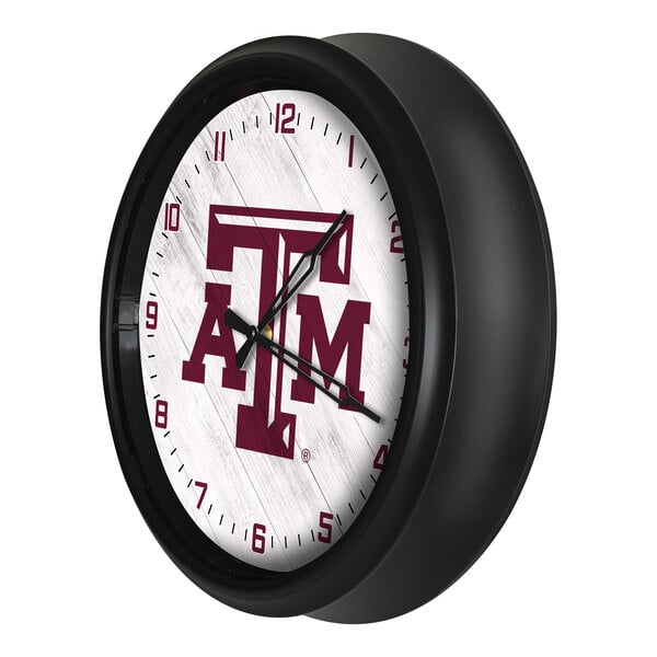 Holland Bar Stool 14" Texas A&M Indoor / Outdoor LED Wall Clock