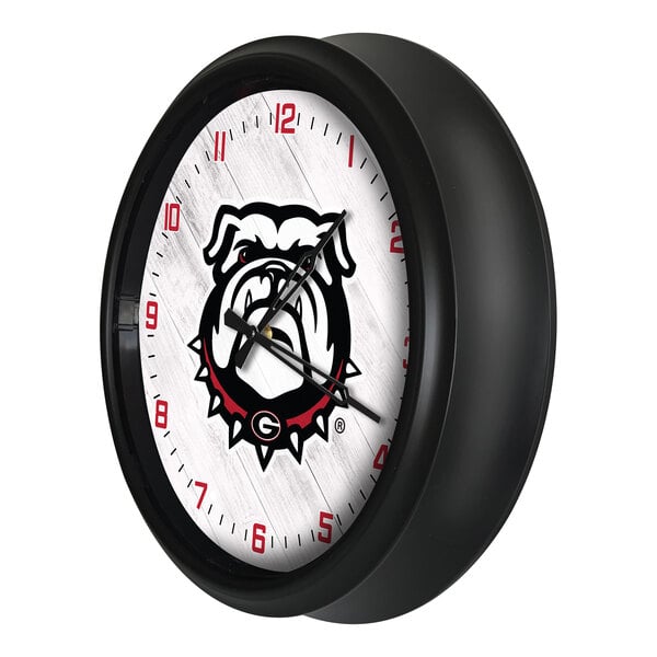 Holland Bar Stool 14" University of Georgia (Bulldog) Indoor / Outdoor LED Wall Clock