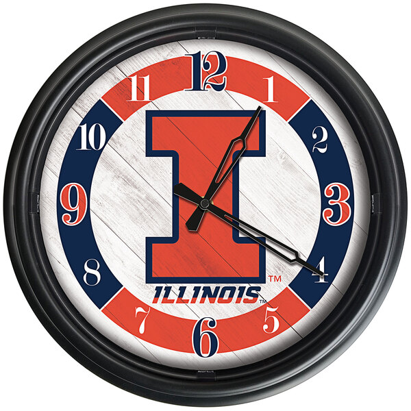 A University of Illinois Illini LED wall clock.