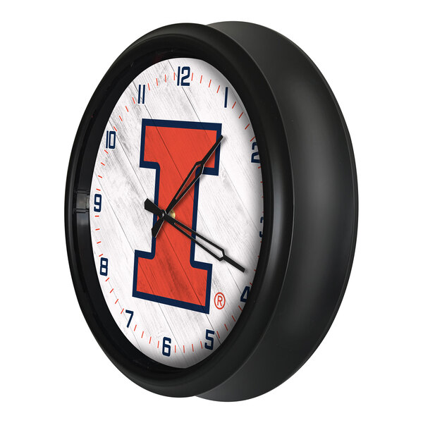 Holland Bar Stool 14" University of Illinois Indoor / Outdoor LED Wall Clock