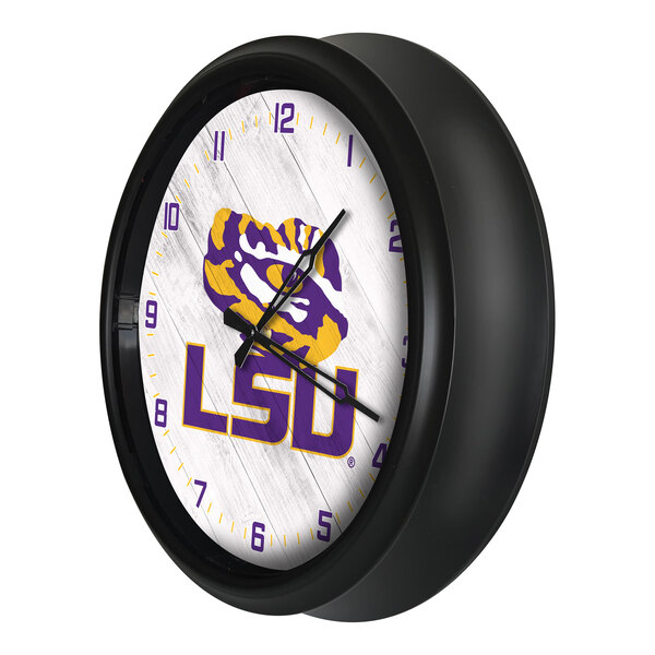 Holland Bar Stool 14" Louisiana State University Indoor / Outdoor LED Wall Clock