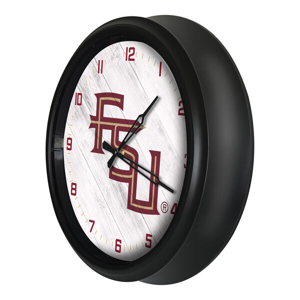 Holland Bar Stool 14" Florida State (Script) Indoor / Outdoor LED Wall Clock