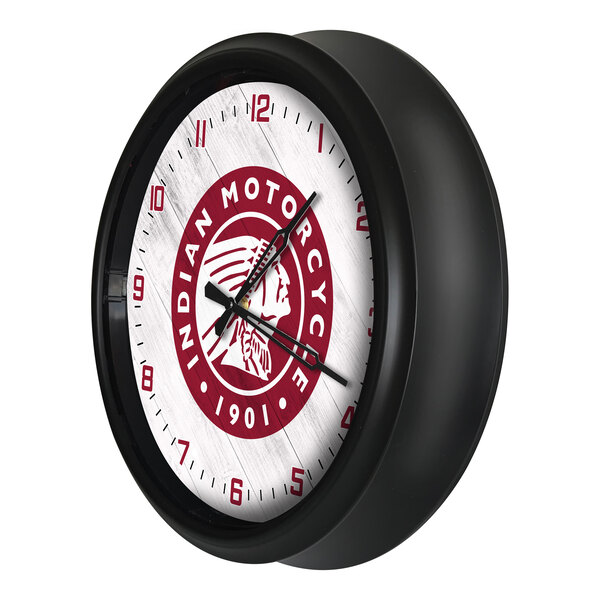 Holland Bar Stool 14" Indian Motorcycle (Head) Indoor / Outdoor LED Wall Clock