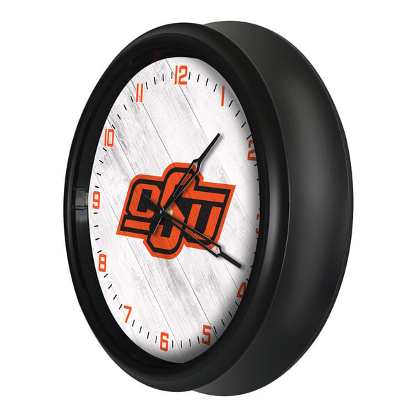 Holland Bar Stool 14" Oklahoma State University Indoor / Outdoor LED Wall Clock