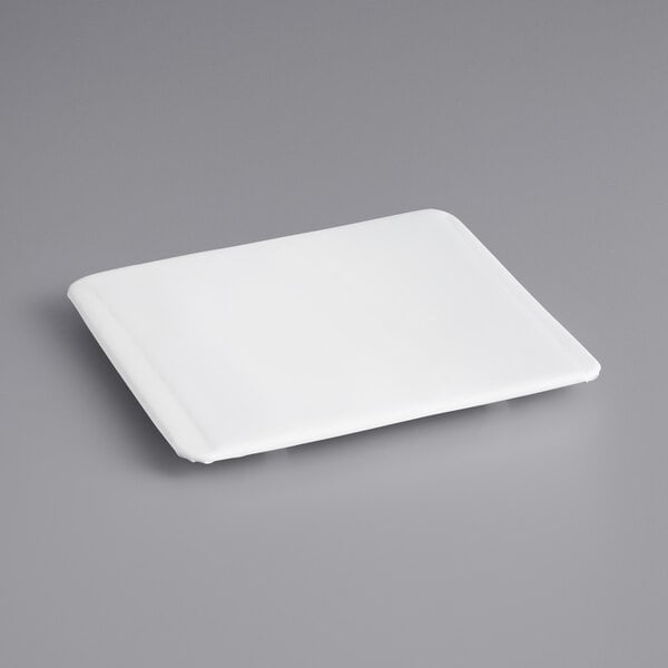 A white rectangular vinyl seat for a chair.