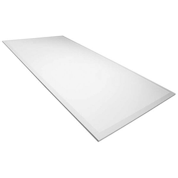 A rectangular white frosted backlit LED troffer luminaire with a white border.