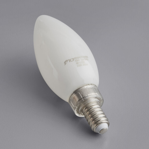 A TCP dimmable LED frosted filament light bulb with a silver base.