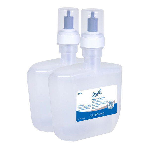 Scott® 12979 1.2 Liter Alcohol-Free Clear / Unscented Foaming Hand Sanitizer - 2/Case