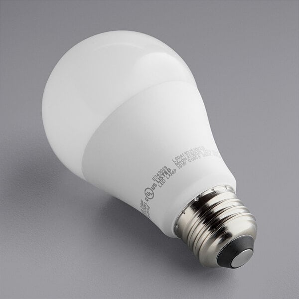 A TCP dimmable LED light bulb shining white light.