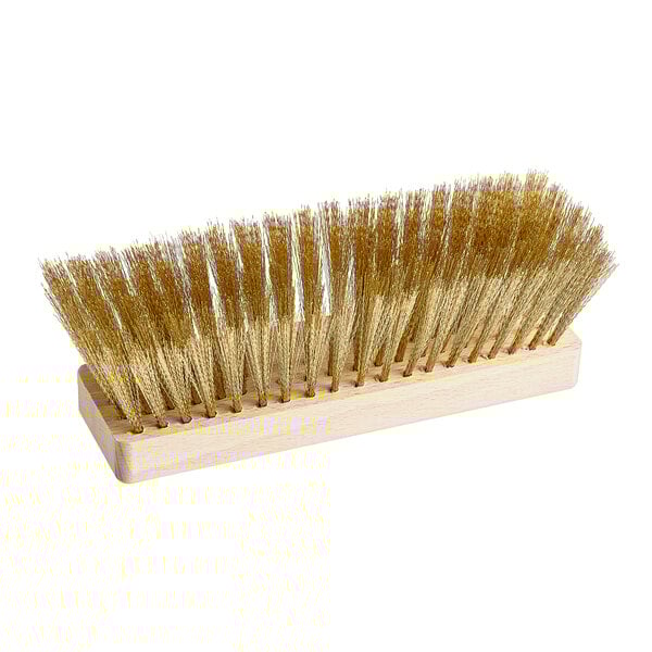 A close-up of a GI Metal brass bristle brush head.