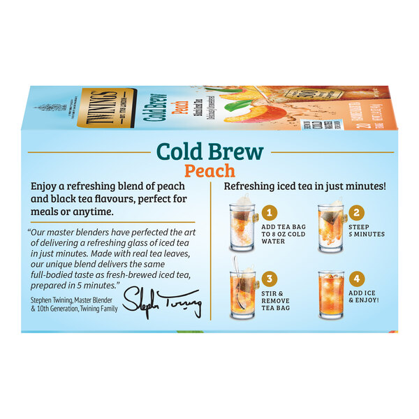 Twinings Peach Cold Brewed Iced Tea Bags - 20/Box