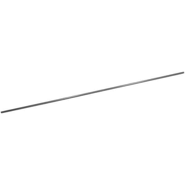 A long thin metal rod with a white background.