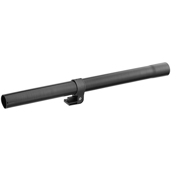 A Lavex black metal wand for a vacuum with a metal clip.