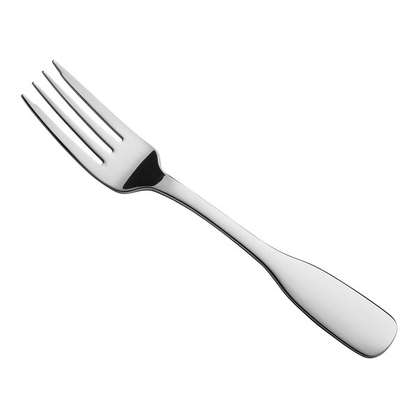 An Acopa Triumph stainless steel salad/dessert fork with a silver handle on a white background.