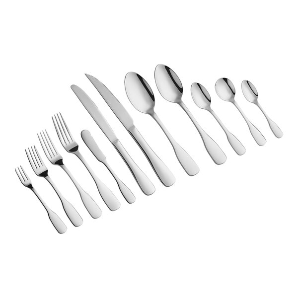 A group of Acopa Triumph stainless steel butter knives with a white background.