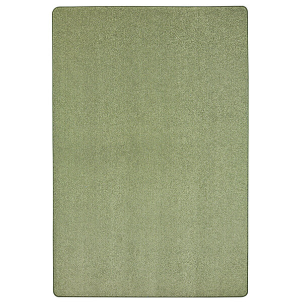 A close-up of a sage green rectangle Joy Carpets area rug.