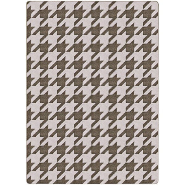 A white and brown hounds patterned Joy Carpets area rug.