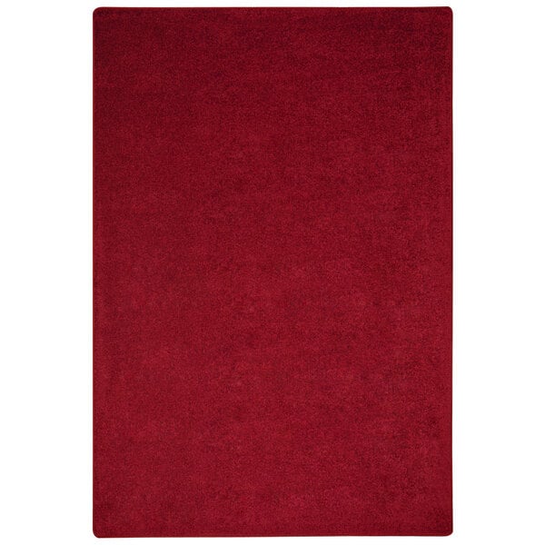 A red rectangular Joy Carpets Kid Essentials Endurance area rug.