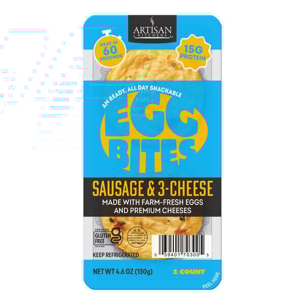 Artisan Kitchens Sausage and Three Cheese Egg Bites 2-Pack - 7/Case