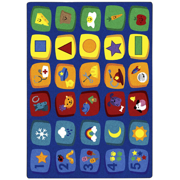 Joy Carpets Edu-Squares 8 x 11 Multi-color Indoor Geometric Kids Area Rug Joy Carpets Edu-Squares 8 x 11 Multi-color Indoor Geometric Kids Area Rug