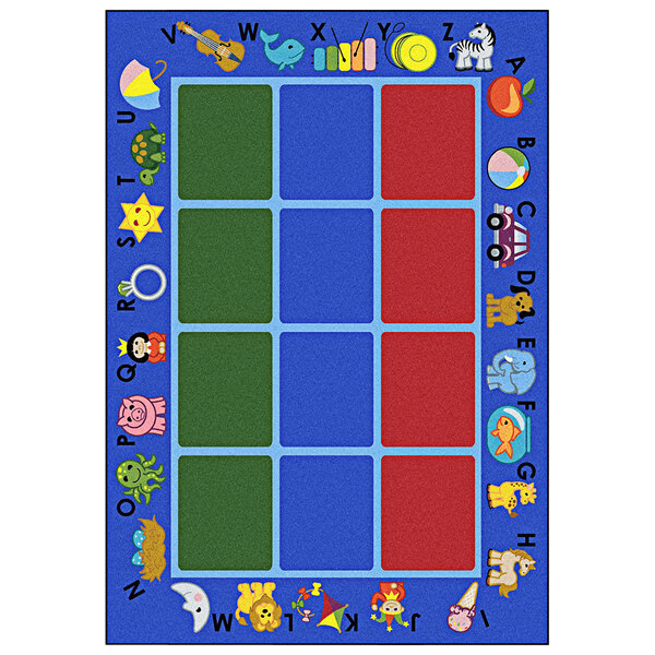 Joy Carpets Alphabet Phonics 8 x 11 Multi-color Indoor Kids Area Rug