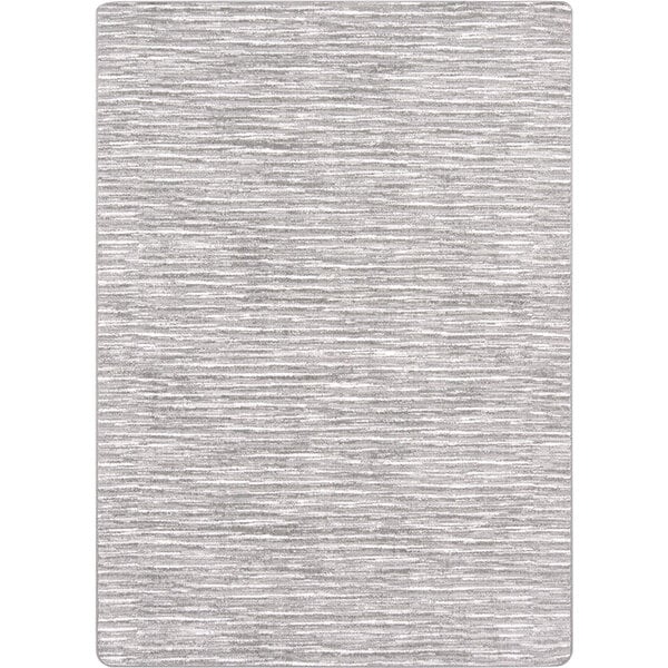 A gray area rug with a white stripe.
