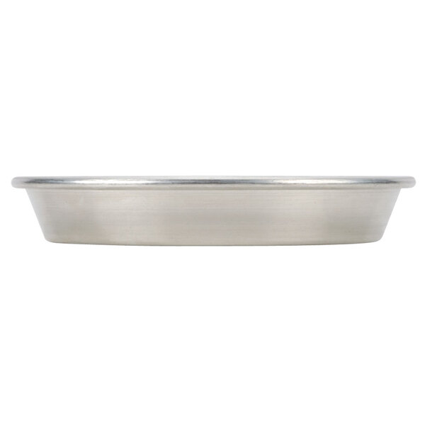 An American Metalcraft tin-plated steel deep dish pizza pan.