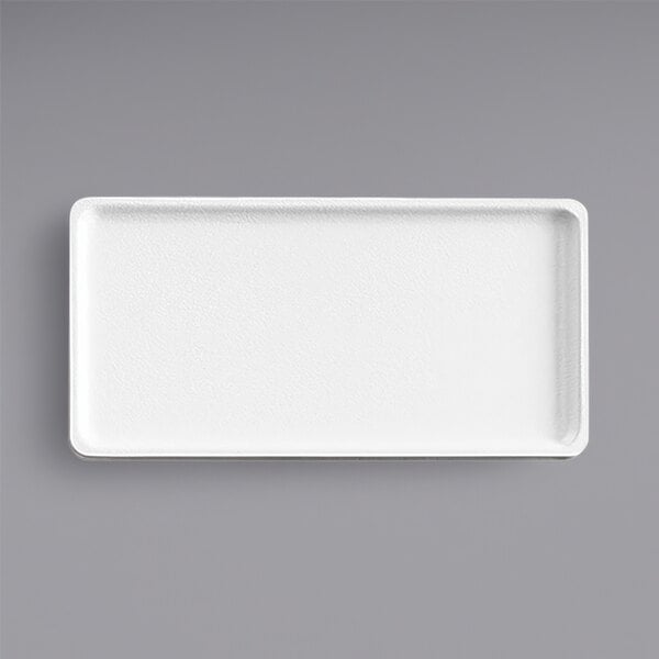 A white rectangular Cal-Mil melamine tray.