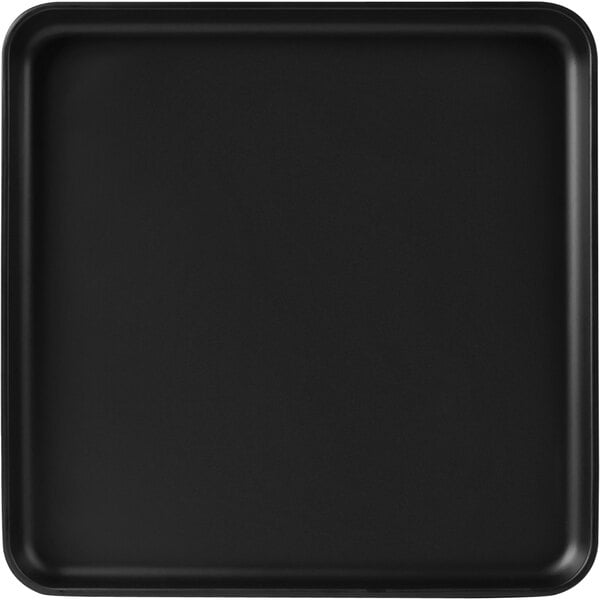 A black square tray with a black border.