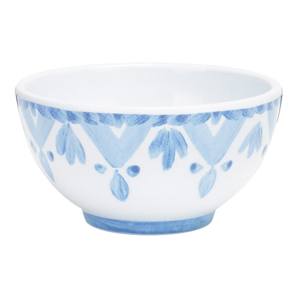 Cal-Mil Costa 8 oz. Blue and White Painted Melamine Bowl