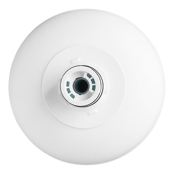 A white 3M Water Filtration Products filter cartridge with a circular lens and a hole in the center.