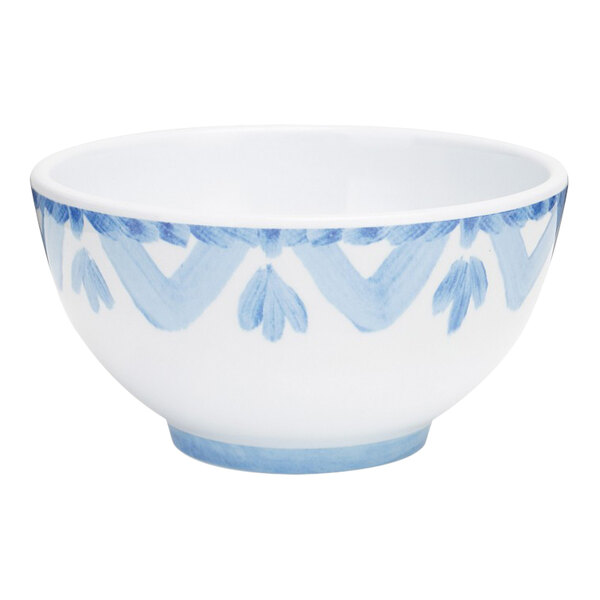 Cal-Mil Costa 14 oz. Blue and White Painted Melamine Bowl