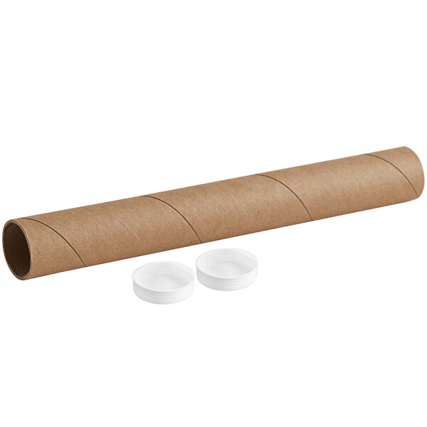 12-Pack Mailing Tubes with Caps, 2x15-Inch Kraft Paper Poster Tube